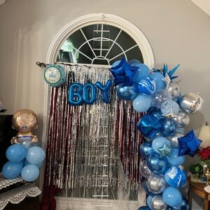 Blue and Silver Balloon Party Decoration Set
